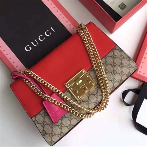 gucci padlock shoulder bag red|gucci padlock bag for sale.